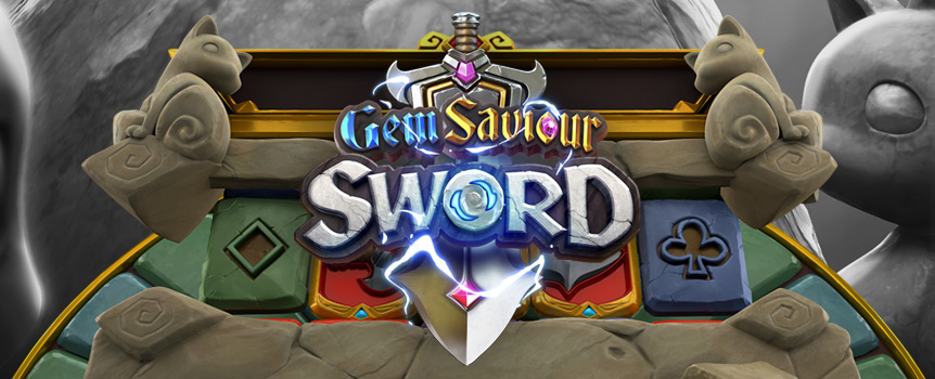 Gem Saviour Eric has embarked on an adventure in order to protect the Gem Village from the Witch Ira’s invasion. However, the power of Witch Ira is too powerful to be defeated with just the strength of Eric alone. Legend has it that deep in the forest lies a magical treasure, the Sword of Light! With the power of the sword, Eric will be able to defeat the Witch Ira. To obtain the location of this legendary sword, Eric must first find three magic stones with the carving of the magical sword engraved on them. “Gem Saviour Sword” is a 5-reel, 1-row video slot game featuring Bonus Wheel feature and Bonus Respin. Cat Respin Feature will be triggered when 1 or more Cat symbols appear on reels 2, 3 and/or 4. Bonus Wheel feature will be triggered when 3 Sword symbols appear on reels 2, 3 and 4. During the Bonus Wheel feature, players stand a chance to multiply their wins or win respins! Will Eric be able to obtain the Sword of Light? Incarnate into Gem Saviour Eric, and embark on a magical adv